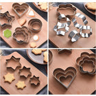 12-Piece Stainless Steel Cookie Cutter Set - Heart, Star, Flower & Round Shapes