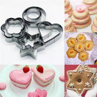 12-Piece Stainless Steel Cookie Cutter Set - Heart, Star, Flower & Round Shapes
