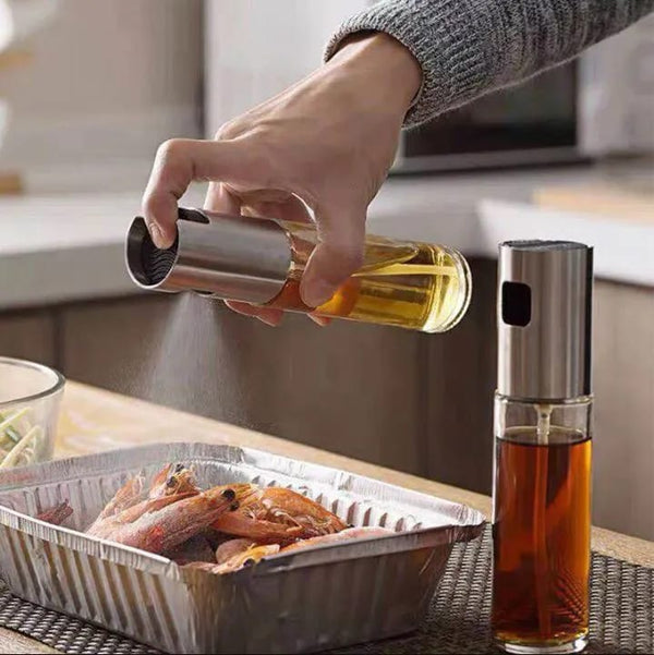 2-in-1 Glass Oil Spray Bottle - Refillable Mister & Pour Dispenser (200ml)