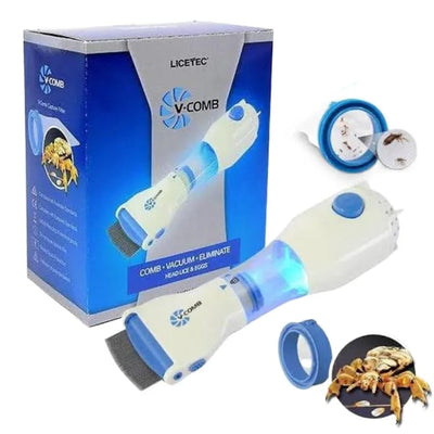 Electric V-Comb Anti-Lice Vacuum Comb - Head Lice & Nits Remover