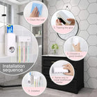 Automatic Toothpaste Dispenser with 5 Toothbrush Holder - Wall Mounted