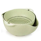2-in-1 Double Layer Fruit & Vegetable Washing Bowl with Strainer