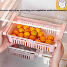 Adjustable Refrigerator Storage Drawer Basket - Sliding Organizer Tray (Pack of 2)