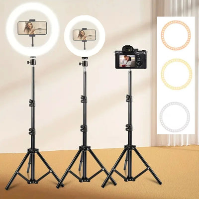 10-Inch LED Ring Light with Adjustable Tripod Stand & Phone Holder