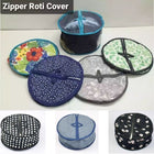 Premium Insulated Zipper Roti Cover - Cotton Chapati Storage Bag