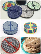 Premium Insulated Zipper Roti Cover - Cotton Chapati Storage Bag