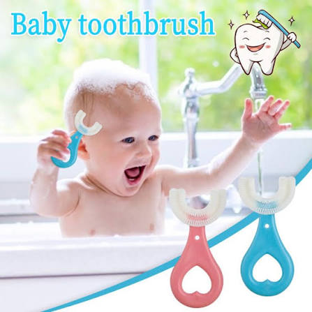 U shape silicone toothbrush for kids toddlers