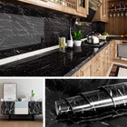 Black marble self adhesive sheet for kitchen