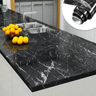 Black Marble Self-Adhesive Sheet - Heat & Oil Resistant Kitchen Sticker