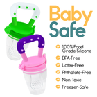 Baby Silicone Fruit Feeder Pacifier - Safe Food Feeding Teether (Pack of 2)