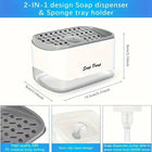 Kitchen Soap Dispenser with Sponge Holder - Push-Out Liquid Pump