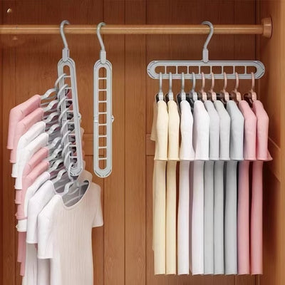 Space-Saving Magic Hanger - 9-Hole Closet Organizer for Clothes (Pack of 2)
