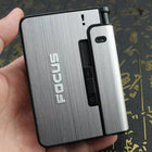 Automatic Cigarette Case & Lighter Holder - Portable 10-Pc Metal Case