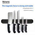 Powerful magnetic knife holder black wall mounted