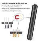 Powerful Magnetic Knife Holder - Black Wall-Mounted Kitchen Tool
