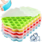 37-Cube Honeycomb Silicone Ice Tray with Lid (Pack of 2)