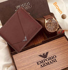 Premium Executive Watch & Wallet Combo - Wooden Gift Box Set