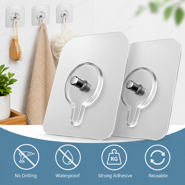 10pcs Strong Self-Adhesive Punch-Free Sticky Screw Hooks