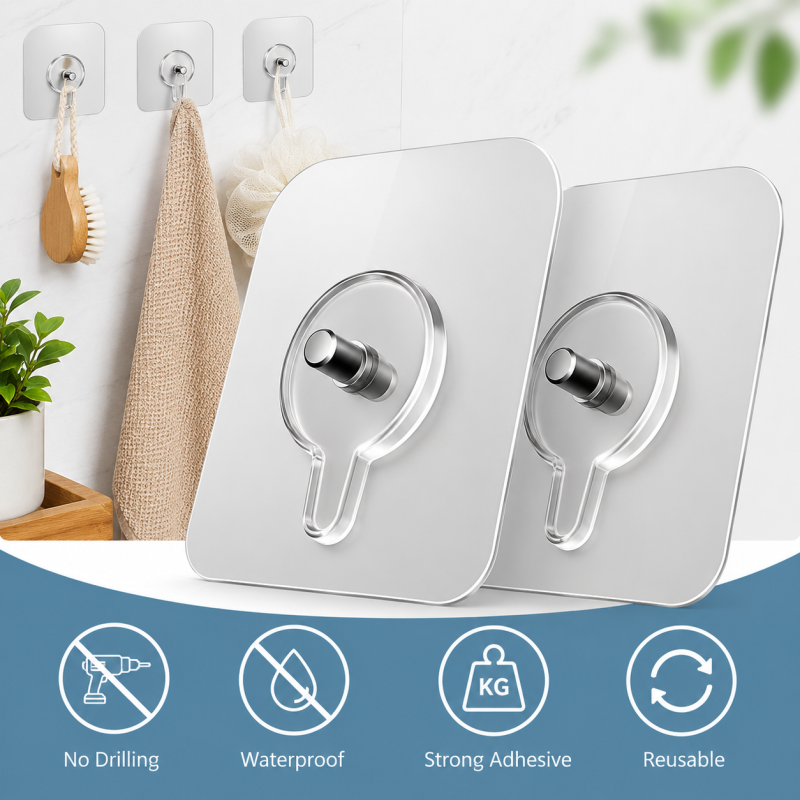 10pcs Strong Self-Adhesive Punch-Free Sticky Screw Hooks